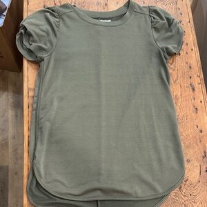 Cupio Olive Green Puff Sleeve Top